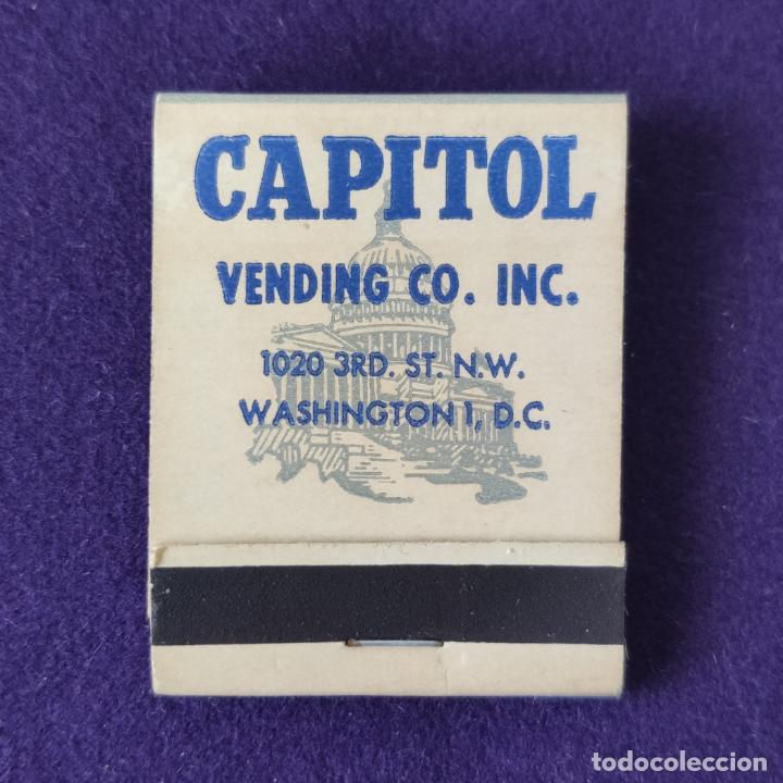 Bo&icirc;tes d'Allumettes: CAJA DE CERILLAS. CAPITOL VENDING CO. INC. SIN USAR.