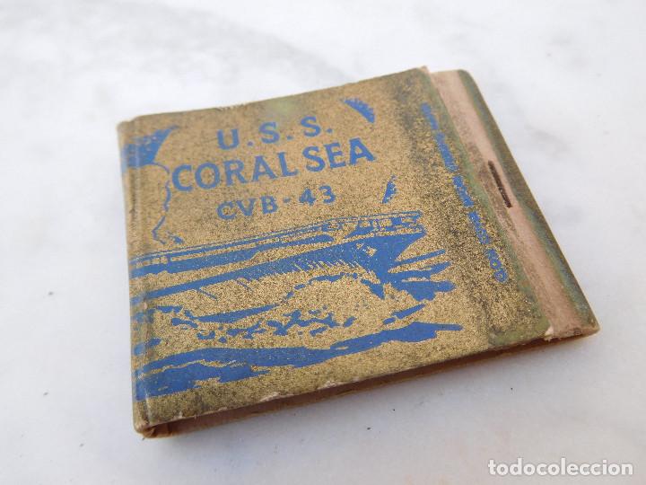 Caixas de F&oacute;sforos: Caja de cerillas U.S.S. Coral sea  CVB 43 US navy