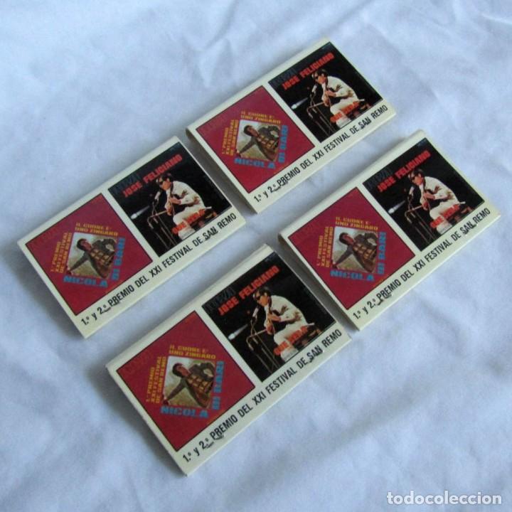 Matchboxes: 4 cajas de cerillas 1&ordm; y 2&ordm; Premio XXI Festival de San Remo 1971, Jos&eacute; Feliciano