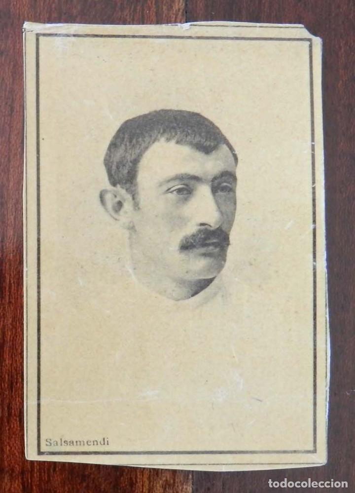 Cajas de cerillas: Cromo de caja de cerillas Pelotari Salsamendi, pelota Vasca, Jai alai, Eduardo Roca y hermano Mallor