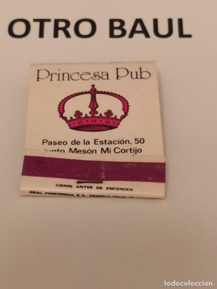 Cajas de cerillas: caja de cerillas princesa pub jaen, completa - Foto 1