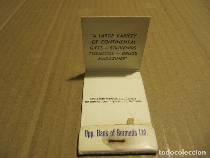 Cajas de cerillas: BERMUDA ISLANDS-CONTINENTAL CORNER - Foto 3