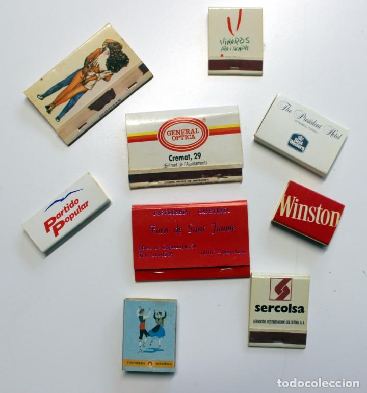 LOTE 9 CAJAS DE CERILLAS PUBLICITARIAS VINTAGE (Coleccionismo - Objetos para Fumar - Cajas de Cerillas)