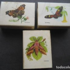 Cajas de Cerillas: 3 CAJAS DE CERILLAS MARIPOSAS. FOSFORERA ESPAÑOLA S.A.