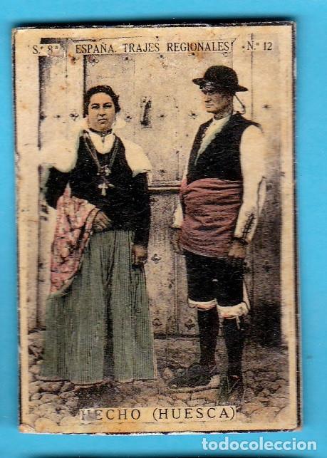 Cajas de Cerillas: FRONTAL DE CAJAS DE CERILLAS S. 8&ordf;. ESPA&Ntilde;A. TRAJES REGIONALES N&ordm; 12. HECHO, HUESCA.