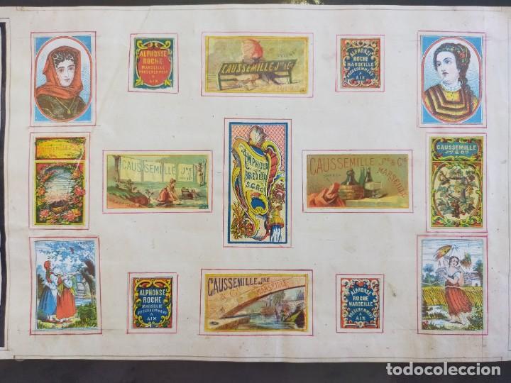 Cajas de cerillas: Lamina con 30 cromos del S. XIX de cajas de cerillas ( ambas caras)