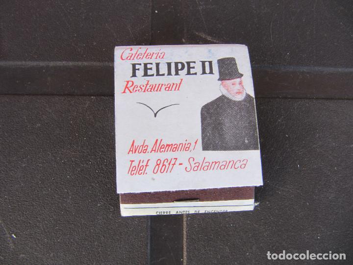 Cajas de Cerillas: CAFETERIA RESTAURANT FELIPE II SALAMANCA-CAFETERIA RESTAURANTE DISAN-COMPLETA