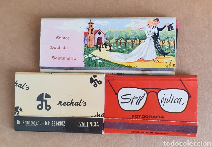 Cajas de cerillas: :::: TA27 - LOTE DE 3 CARTERITAS DE CERILLAS - Foto 1
