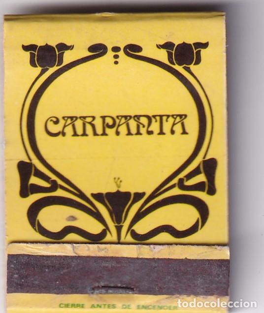 Cajas de Cerillas: CARTERITA DE CERILLAS: RESTAURANTE CARPANTA EN BARCELONA - Foto 1 - 302452068