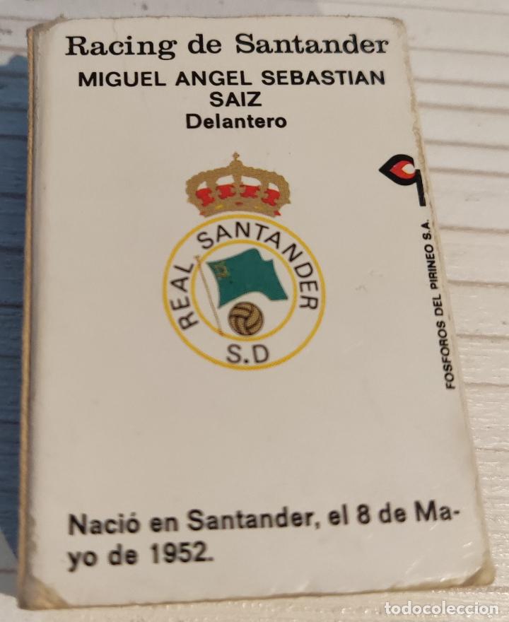 Cajas de cerillas: CAJA DE CERILLAS - SEBAS. RACING DE SANTANDER - Foto 2