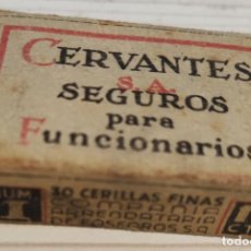 Cajas de Cerillas: CAJA DE CERILLAS - CERVANTES SEGUROS PARA FUNCIONARIOS. Lote 302798168