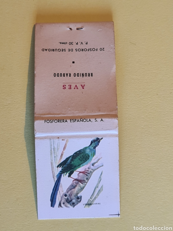 Bo&icirc;tes d'Allumettes: CARTERITA DE CERILLAS - SERIE AVES - BRU&Ntilde;IDO RABUDO - CON SUS CERILLAS