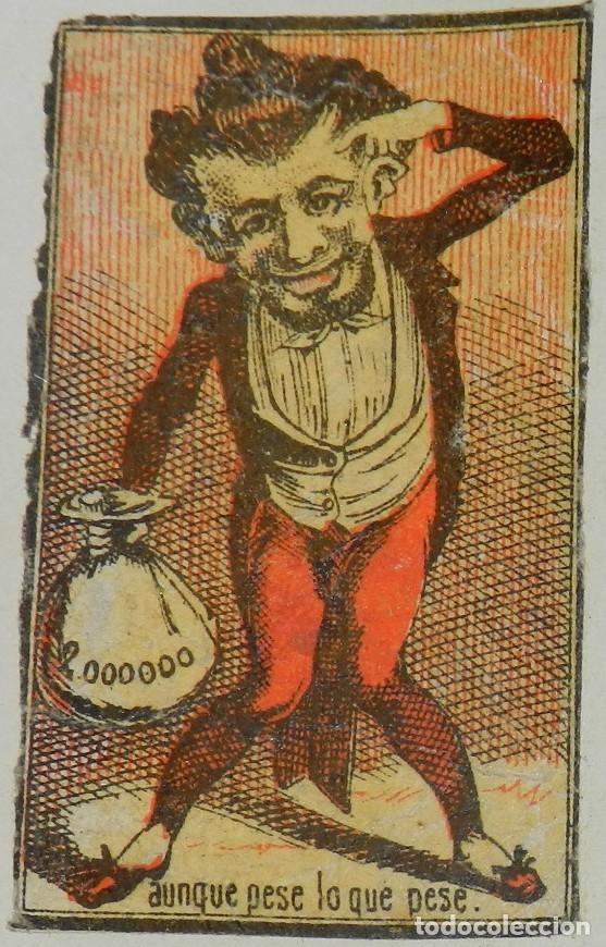 Matchboxes: CAJA DE CERILLAS, ENVUELTA, CROMO, FOTOTIPIA, SIGLO XIX. SATIRICO-POLITICA, MIDE 6 X 4 CMS. APROX.