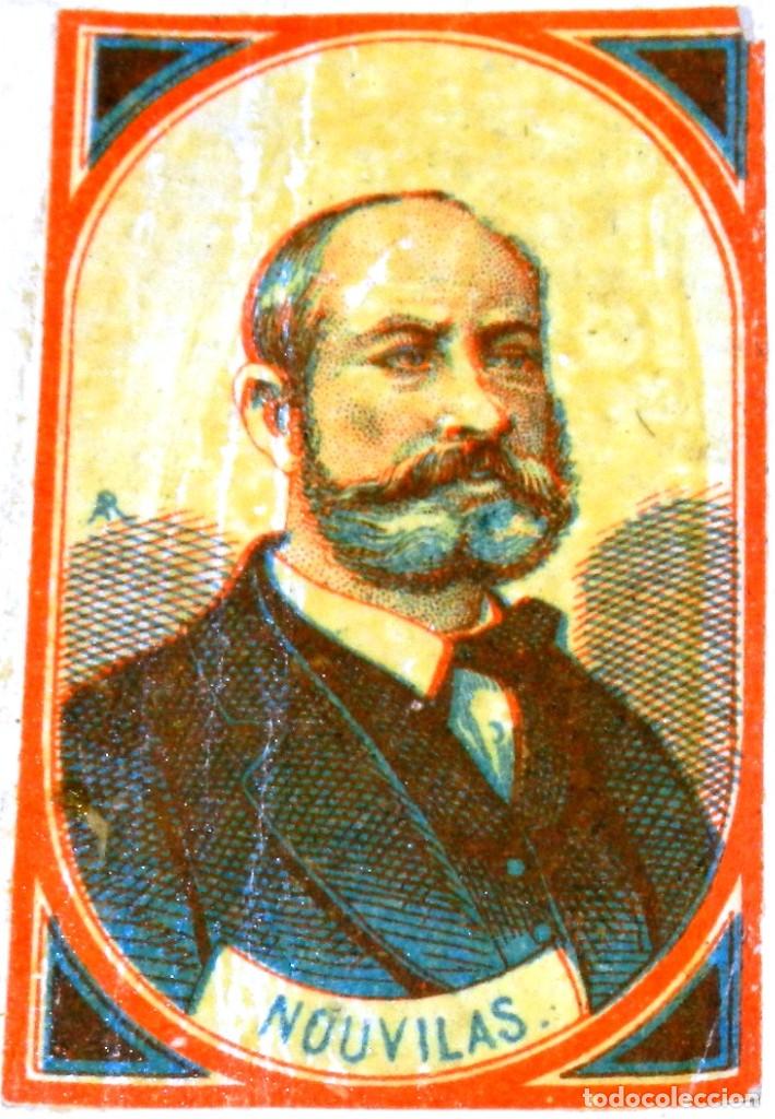 Matchboxes: CAJA DE CERILLAS, ENVUELTA, CROMO, FOTOTIPIA, SIGLO XIX. SATIRICO-POLITICAS, NOUVILAS, MIDE 6 X 4 CM