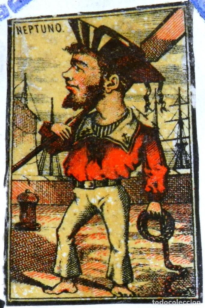 Cajas de cerillas: CAJA DE CERILLAS, ENVUELTA, CROMO, FOTOTIPIA, SIGLO XIX. SATIRICO-POLITICAS, NEPTUNO, MIDE 6 X 4 CMS