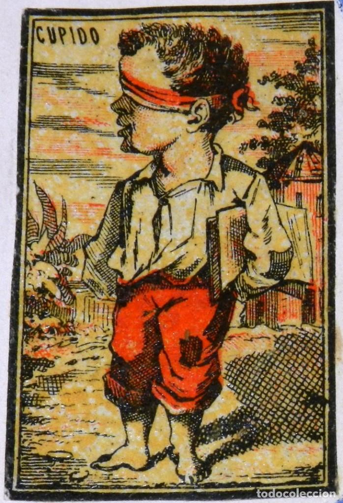 Cajas de cerillas: CAJA DE CERILLAS, ENVUELTA, CROMO, FOTOTIPIA, SIGLO XIX. SATIRICO-POLITICAS, CUPIDO, MIDE 6 X 4 CMS.