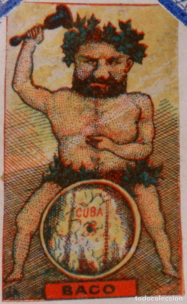Caixas de F&oacute;sforos: CAJA DE CERILLAS, ENVUELTA, CROMO, FOTOTIPIA, SIGLO XIX. SATIRICO-POLITICAS, BACO, MIDE 6 X 4 CMS. A