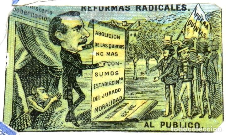 Bo&icirc;tes d'Allumettes: CAJA DE CERILLAS, ENVUELTA, CROMO, FOTOTIPIA, SIGLO XIX. SATIRICO-POLITICAS, I REPUBLICA, MIDE 6 X 4