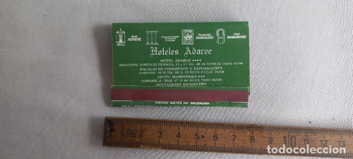 Cajas de Cerillas: ANTIGUA CAJA CERILLAS. fosforos. HOTELES ADARVE. CORDOBA. MEZQUITA. matchbox