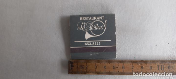 Cajas de Cerillas: ANTIGUA CAJA CERILLAS. FOSFOROS. RESTAURANT LE PAILLEUR QUEBEC CANADA H&Ocirc;TE CHATEAU . matchbox