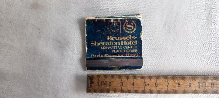 Cajas de Cerillas: ANTIGUA CAJA CERILLAS FOSFOROS BRUSSELS SHERATON HOTEL MANHATTAN CENTER. matchbox