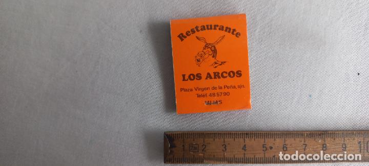 Cajas de Cerillas: ANTIGUA CREO QUE CAJA CERILLAS RESTAURANTE LOS ARCOS. MIJAS. matchbox
