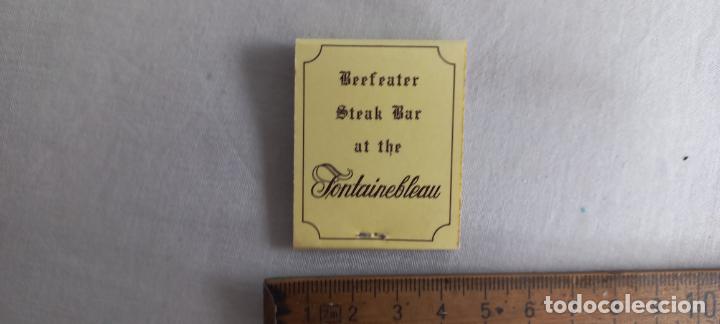 Cajas de Cerillas: ANTIGUA CAJA CERILLAS FONTAINEBLEAU. NERJA. MALAGA. BEEFEATER STEAK BAR. matchbox