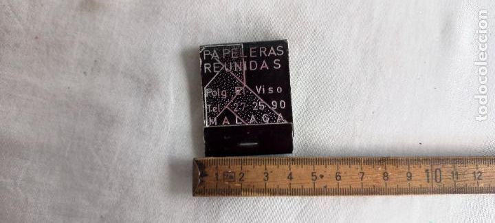 Cajas de Cerillas: ANTIGUA CAJA CERILLAS papeleras reunidas. malaga. el viso. matchbox
