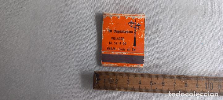 Cajas de Cerillas: ANTIGUA CAJA CERILLAS el capistrano villages. nerja, MALAGA COSTA DEL SOL matchbox