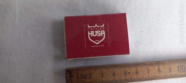 Cajas de Cerillas: ANTIGUA CAJA DECERILLAS HUSA HOTELES. HOTEL. matchbox