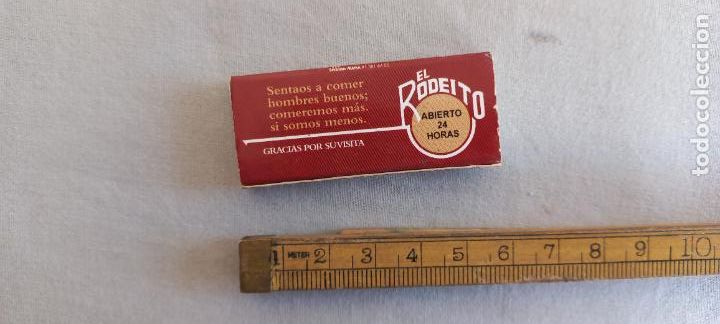 Cajas de Cerillas: EL RODEITO. MARBELLA. HORNO DE ASAR, RESTAURANTE. Caja de cerillas MATCHBOX ALLUMETTES MATCHES.