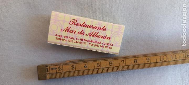 Cajas de Cerillas: RESTAURANTE MAR DE ALBORAN. BENALMADENA COSTA. MALAGA. Caja de cerillas MATCHBOX ALLUMETTES MATCHES.