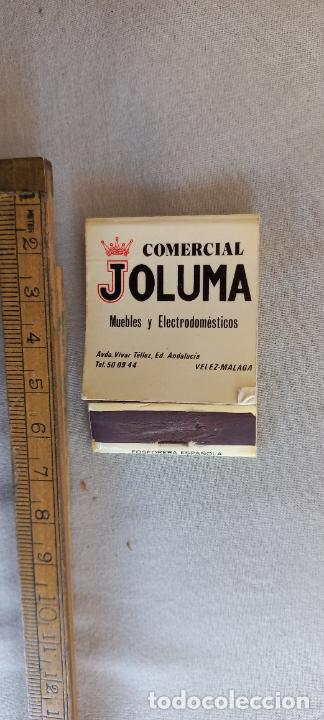 Cajas de Cerillas: COMERCIAL JOLUMA. MUEBLES ELECTRODOMESTICOS. VELEZ MALAGA. MATCHBOX ALLUMETTES MATCHES.