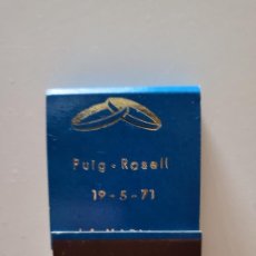 Cajas de Cerillas: CAJA CAJETILLA CERILLAS FÓSFOROS LLUMINS BODA PUIG ROSELL 1971