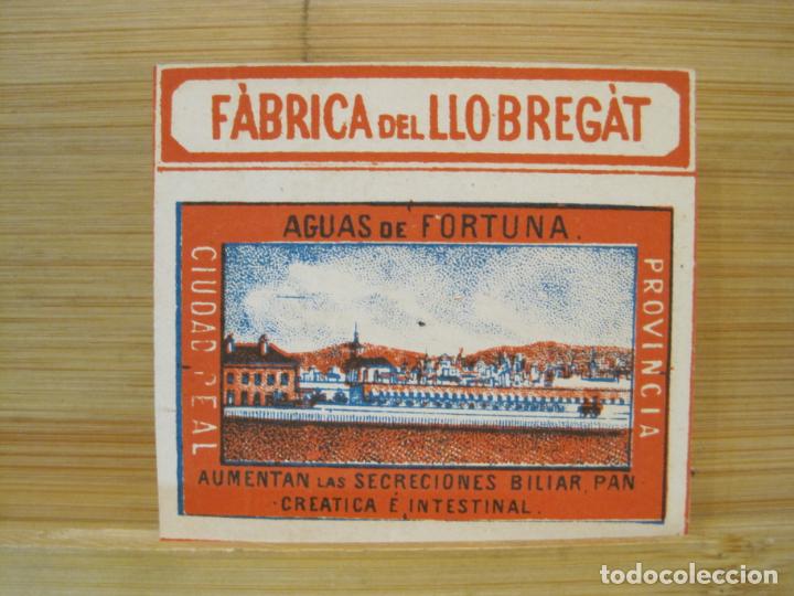 Matchboxes: CROMO CAJA CERILLAS-BA&Ntilde;OS DE FORTUNA DE JUAN CASCALES FONT-FABRICA LLOBREGAT-CIUDAD REAL-(99.216)