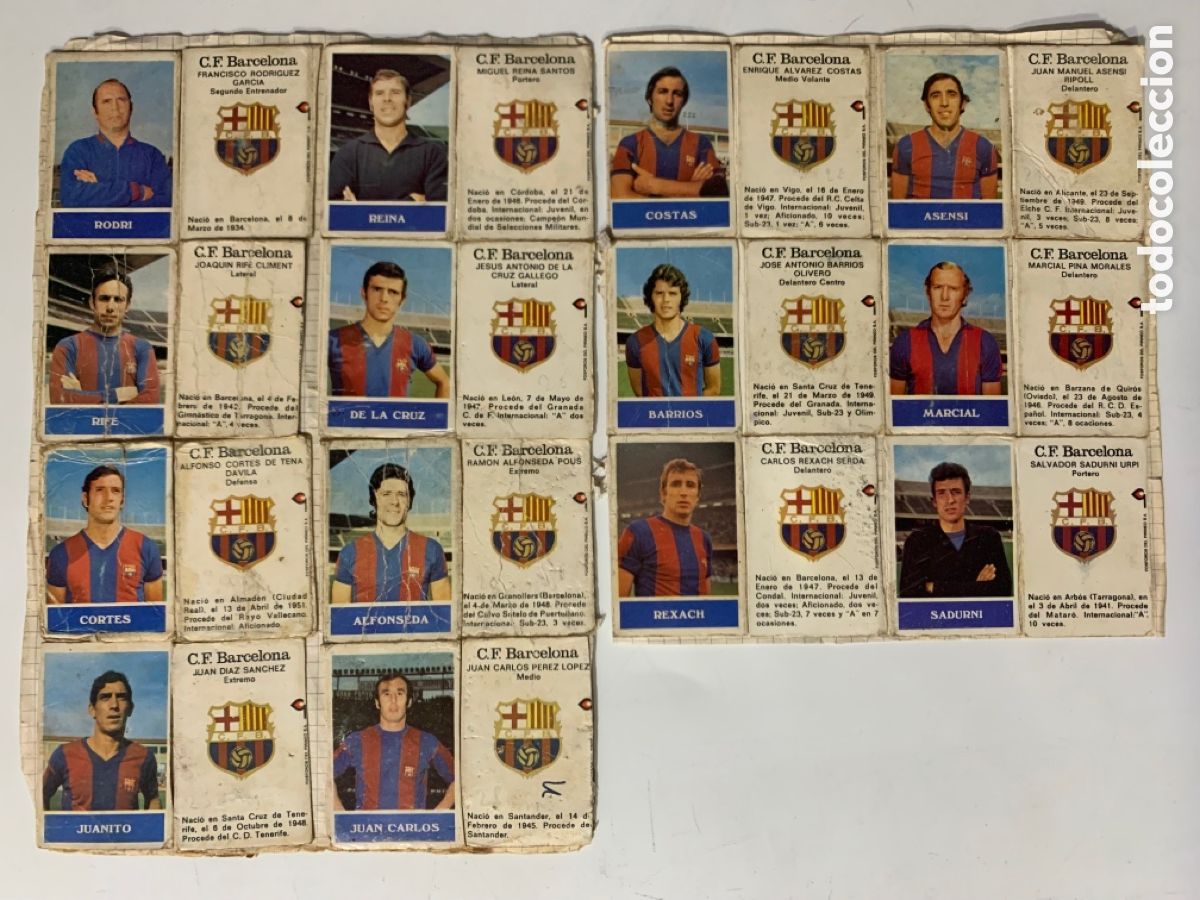 Bo&icirc;tes d'Allumettes: 14 CROMOS FC BARCELONA CAJAS DE CERILLAS FOSFOROS DEL PIRINEO A&Ntilde;OS 70