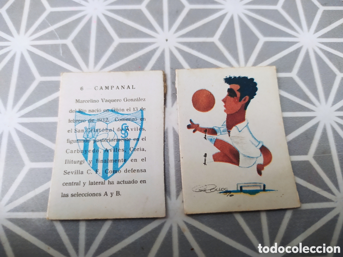 Cajas de Cerillas: CAMPANAL, N&ordm; 6. SEVILLA. JUGADOR A&Ntilde;OS 50-60. LLEVA LA CARICATURA Y LA DESCRIPCION.