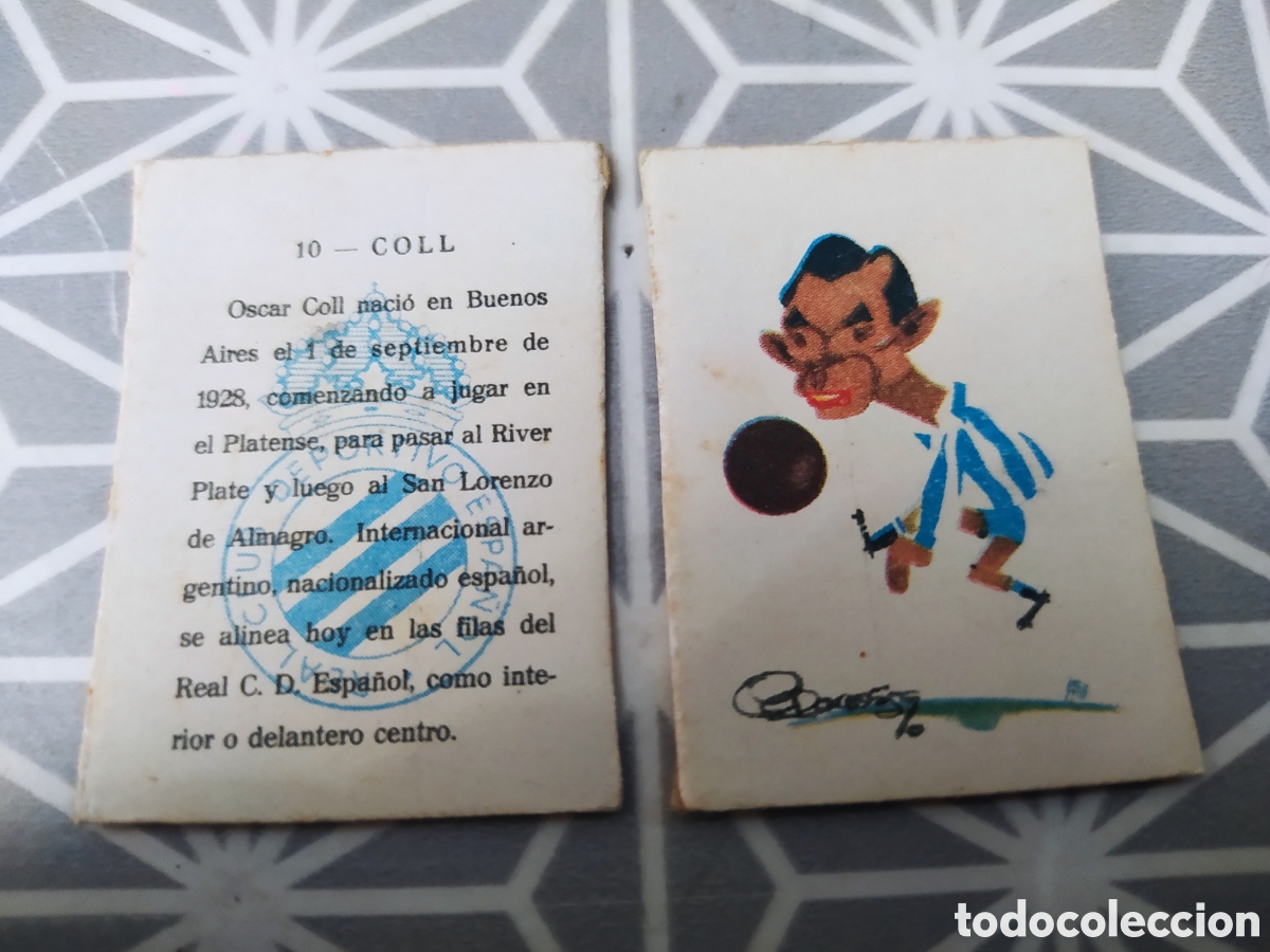 Cajas de Cerillas: COLL. N&ordm; 10. ESPA&Ntilde;OL. JUGADOR A&Ntilde;OS 50-60. LLEVA LA CARICATURA Y LA DESCRIPCION.
