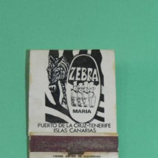 Cajas de Cerillas: CAJA DE CERILLAS, ZEBRA PIZZA (PUERTO DE LA CRUZ - TENERIFE - ISLAS CANARIAS).
