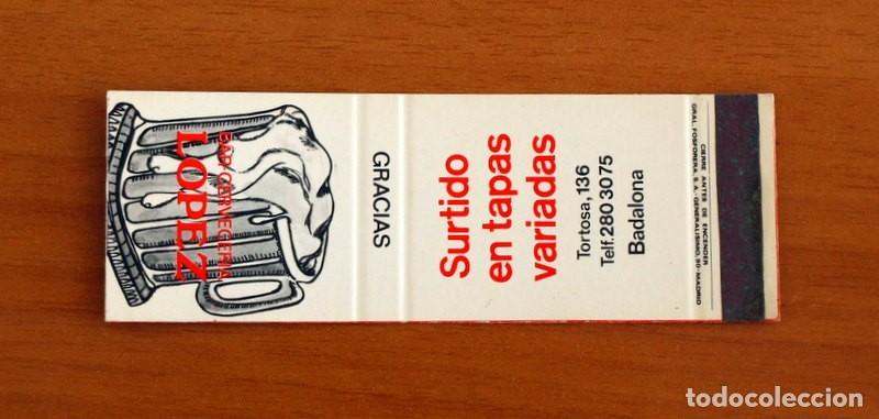 Matchboxes: Carterita de cerillas - Bar Cervecer&iacute;a L&oacute;pez - Badalona - General Fosforera