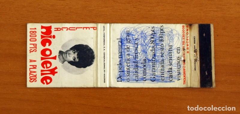 Matchboxes: Carterita de cerillas - Peluca Nicolette - Barcelona - General Fosforera