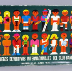 Cajas de Cerillas: CAJA 20 CARTONES CERILLAS CLUB BANESTO VIII JUEGOS DEPORTIVOS INTERNACIONALES 1973 COMPLETA