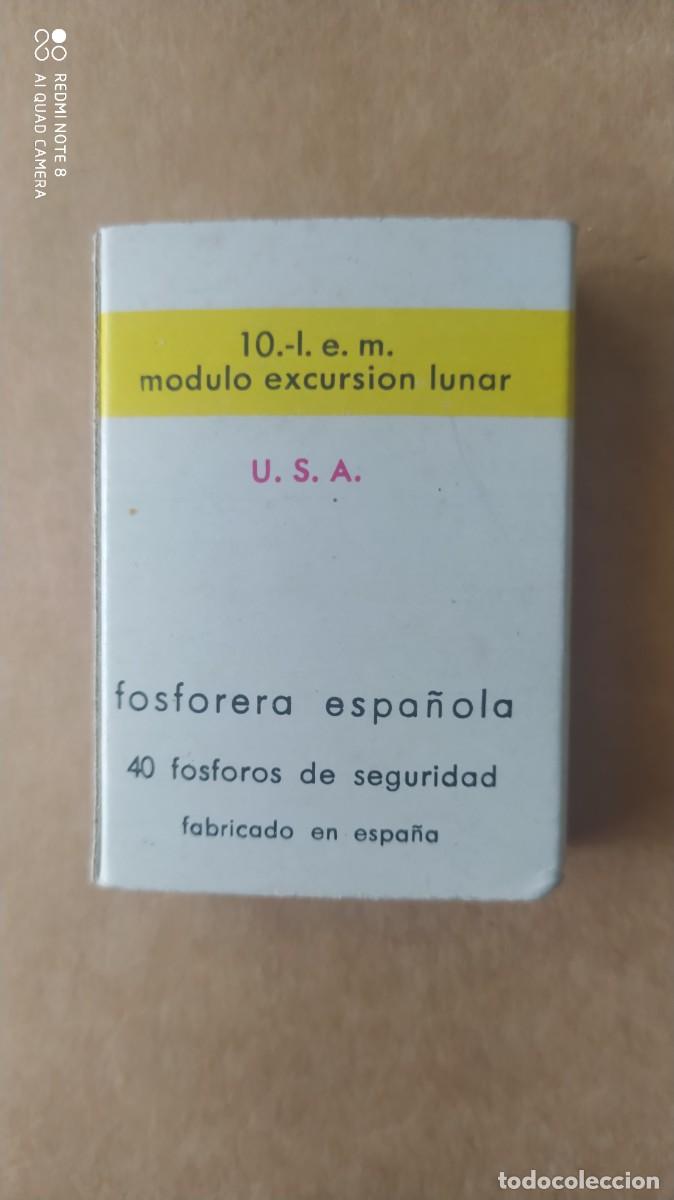 Cajas de cerillas: CERILLAS SERIE ESPACIO 10 USA MODULO EXCURSION LUNAR - Foto 2