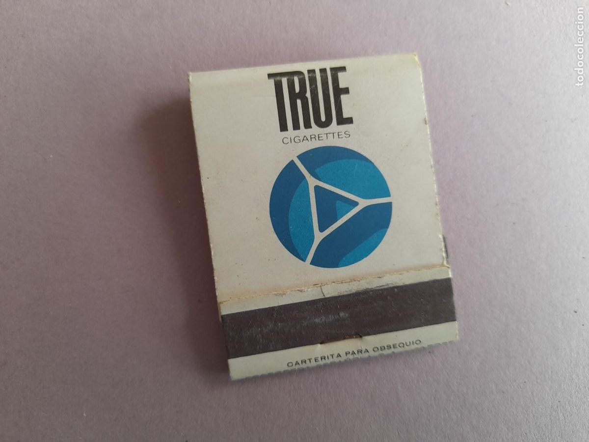 Cajas de cerillas: caja de cerillas tabaco true cigarettes, usado - Foto 1