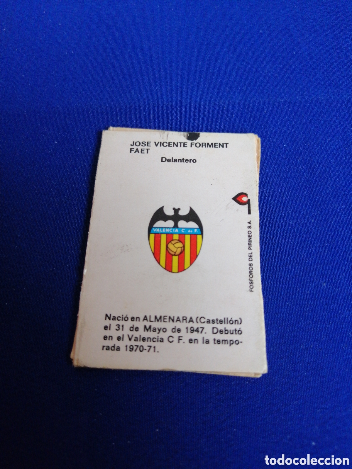 Cajas de cerillas: VALENCIA CF - FORMENT - Foto 2