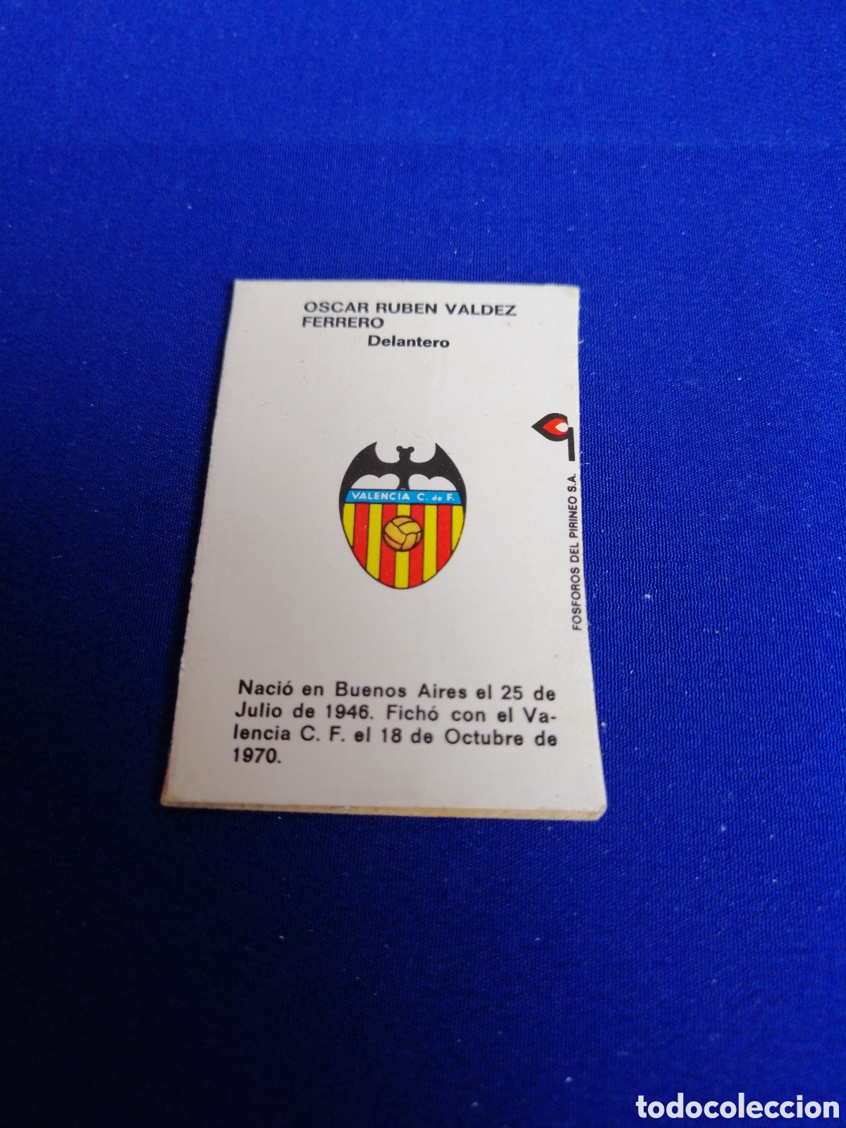 Cajas de cerillas: VALENCIA CF - VALDEZ - Foto 2