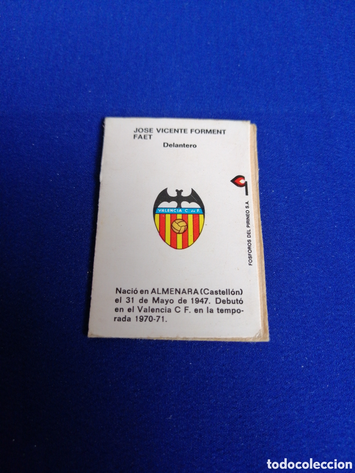 Cajas de cerillas: VALENCIA CF - FORMENT - Foto 2