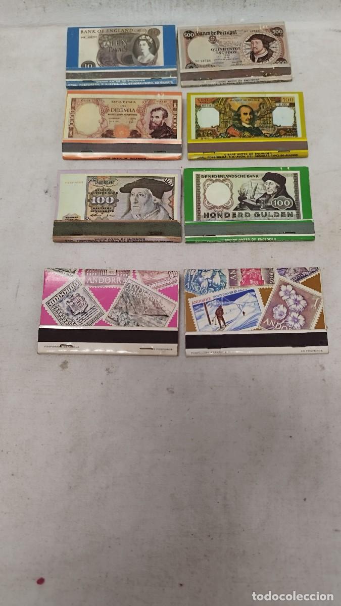 Bo&icirc;tes d'Allumettes: Lote de 8 cajas de cerillas,6 de colecci&oacute;n de billetes ,2 de sellos