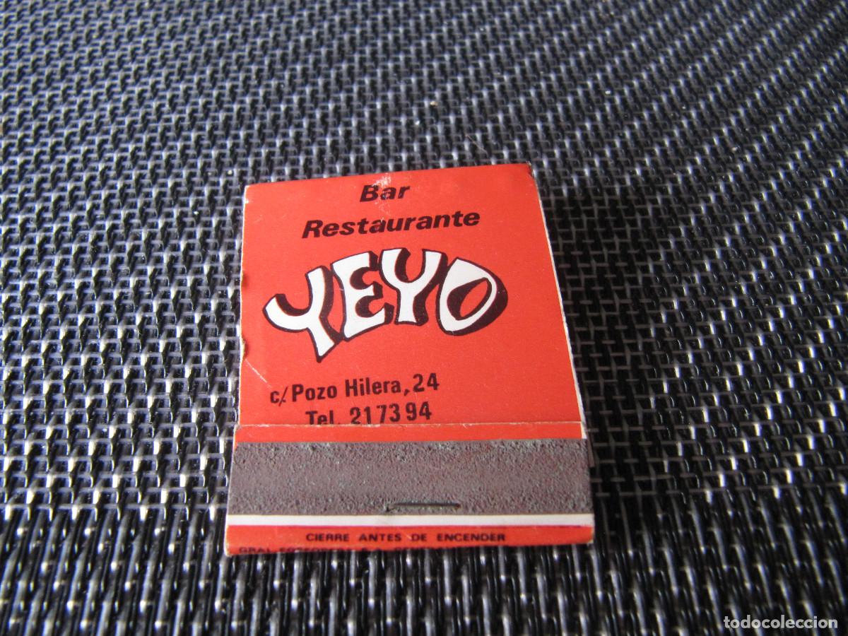 Cajas de cerillas: BAR RESTAURANTE YEYO SALMANCA COMPLETA - Foto 1