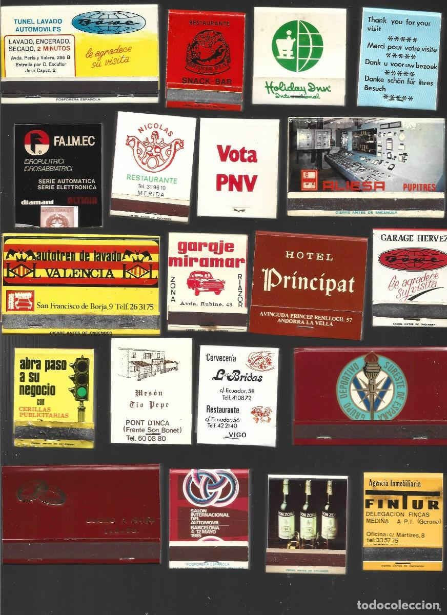 Bo&icirc;tes d'Allumettes: 1 LOTE DE 20 CAJAS DE CERILLAS TODO EL MUNDO TODAS DIFERENTES LOTE 17